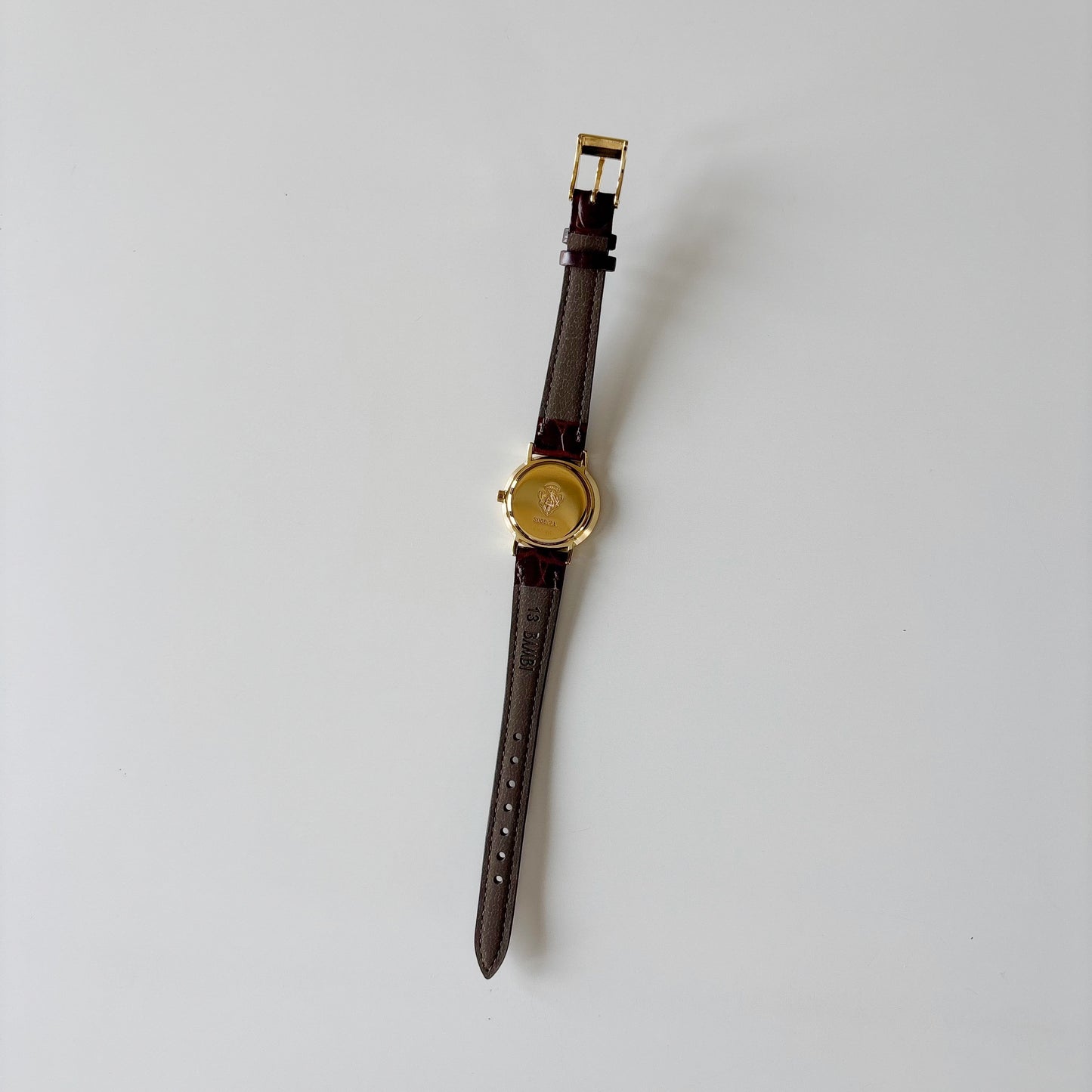 Gucci 1990s Sub second Round Dial Gold Plated Watch