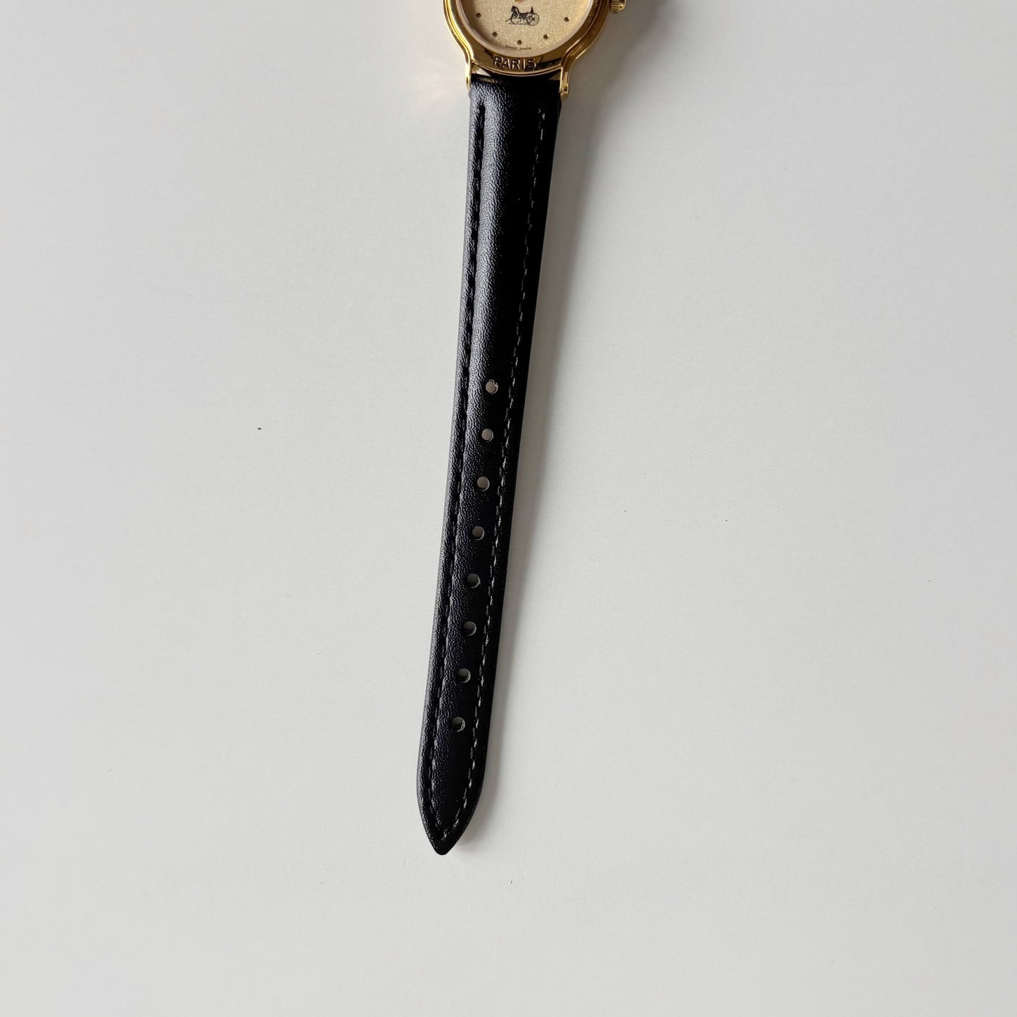 Celine 1980s Round Dial Gold Plated Watch