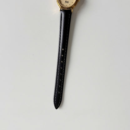 Celine 1980s Round Dial Gold Plated Watch