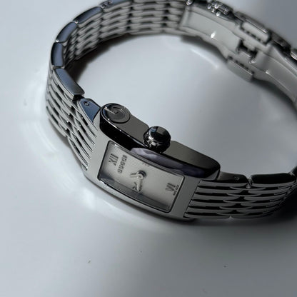 Gucci 1990s Rectangular Dial Silver Watch