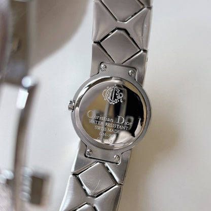 Dior 1990s Seashell Round Dial Stainless Steel Watch