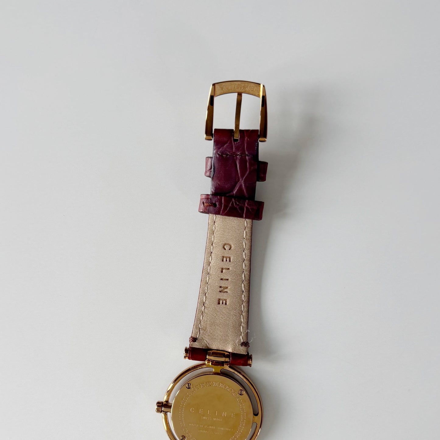 Celine Early 2000s  Round Dial Gold Plated Watch