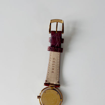 Celine Early 2000s  Round Dial Gold Plated Watch
