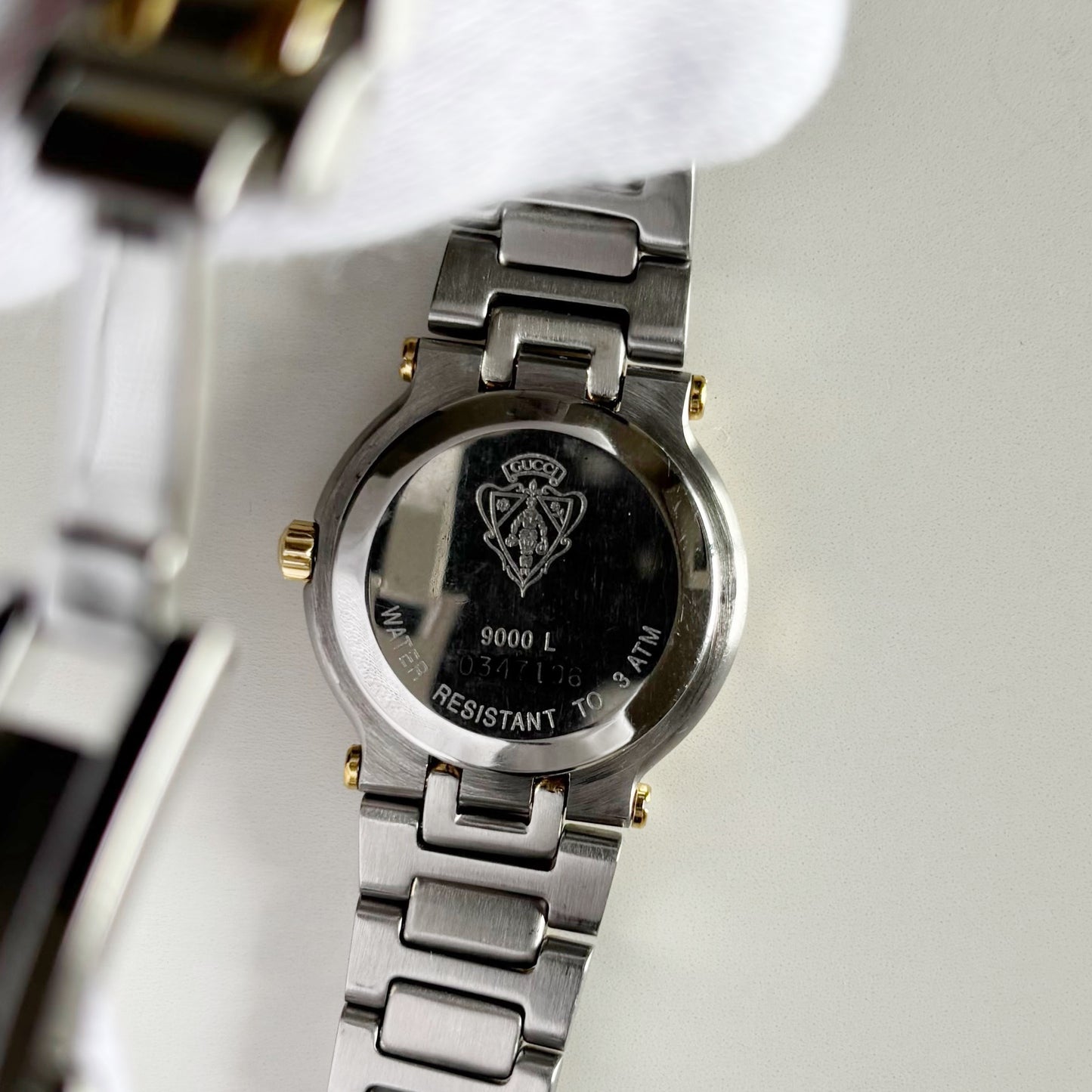 Gucci 1990s Black Dial Date Two Tone Watch