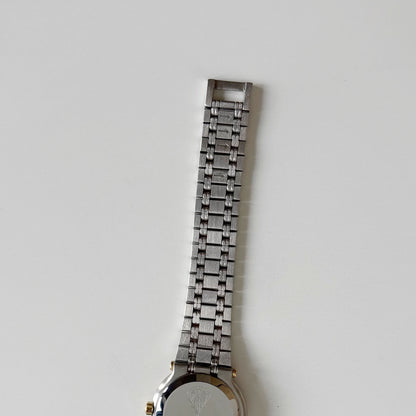 Gucci 1990s Black Dial Gold Plated Two Tone Watch