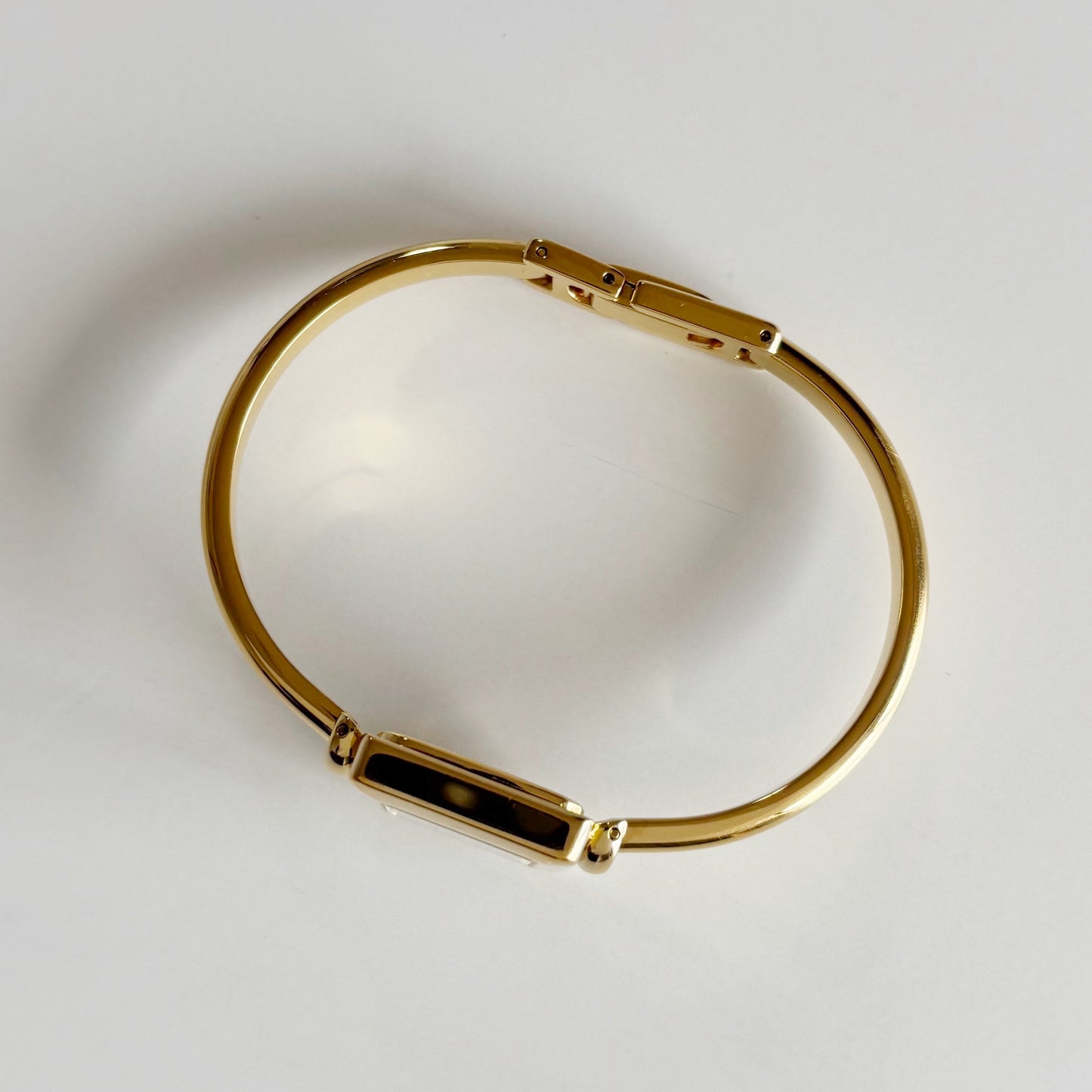 Gucci 1990s Square Dial Gold Plated Bangle Watch