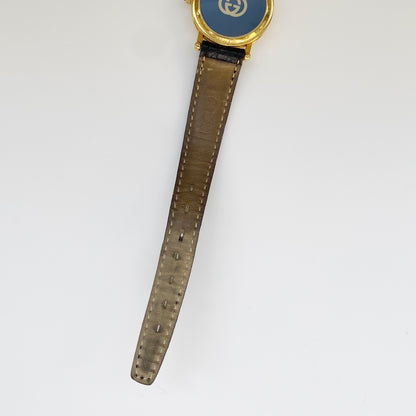 Gucci 1990s Gold Plated Date Round Watch