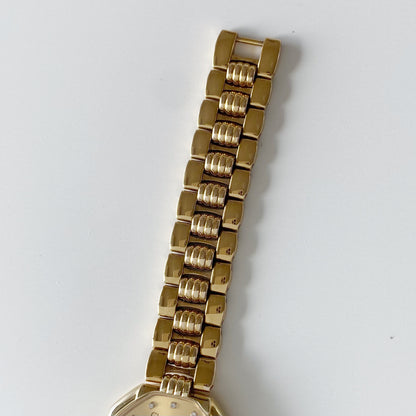 Dior 1990s Octagon Gold Plated Watch
