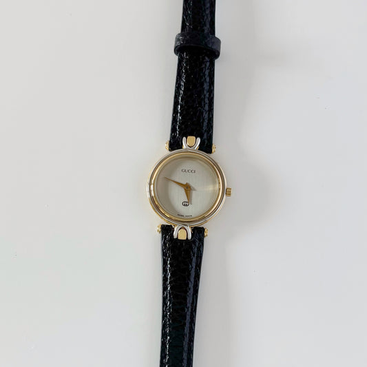 Gucci 1990s Round Dial Two Tone Watch