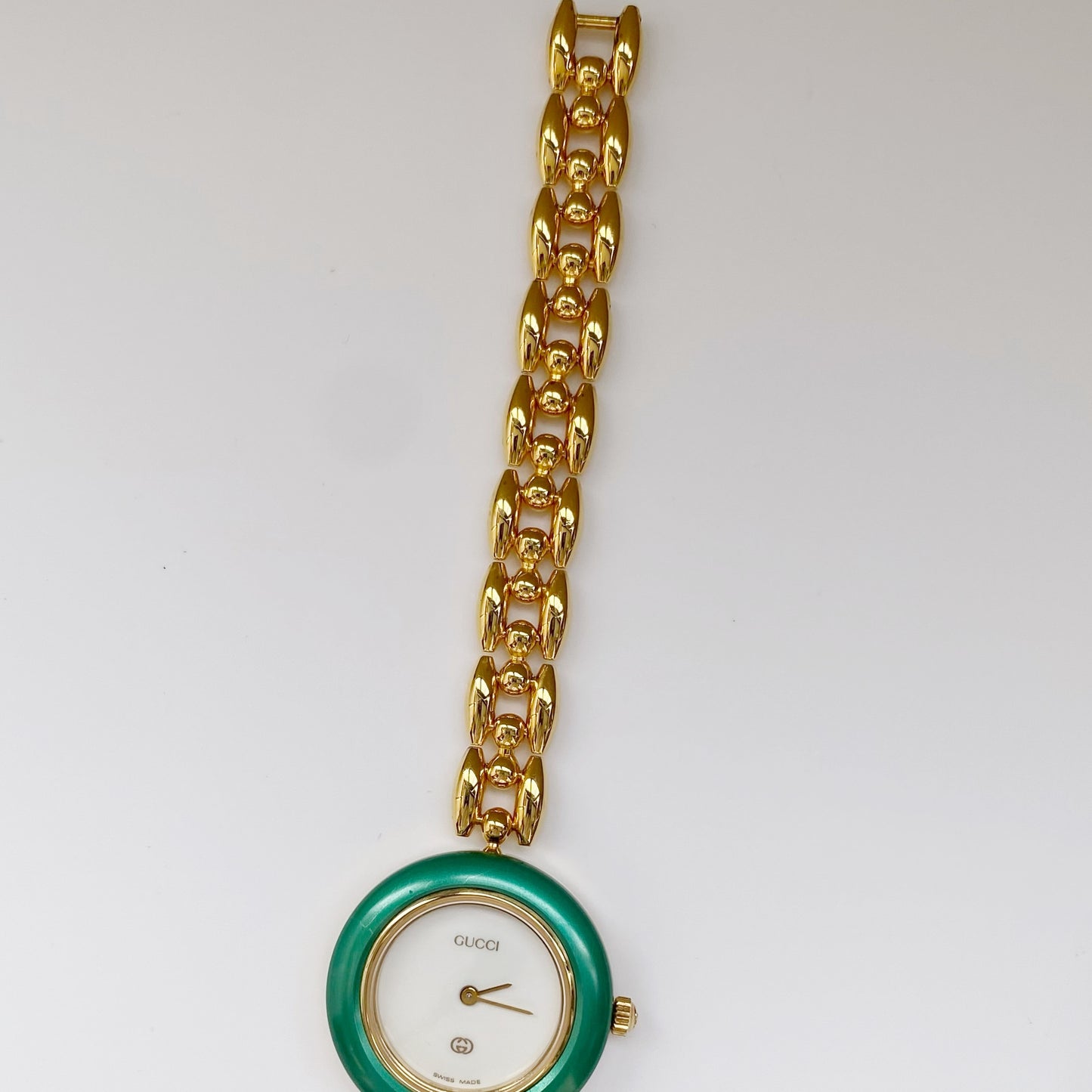 Gucci 1990s Interchangeable Bezel Gold Plated Watch with 6 bezels, case