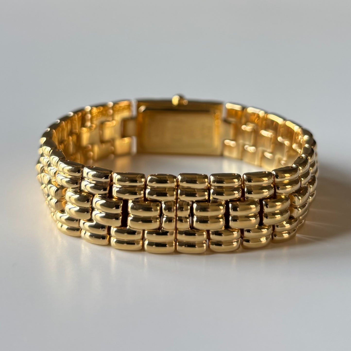 Fendi 1990s Rectangular Dial Gold Plated Watch