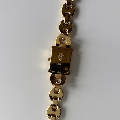 Gucci 1990s Interchangeable Strap Gold Plated Watch with 3 straps, case