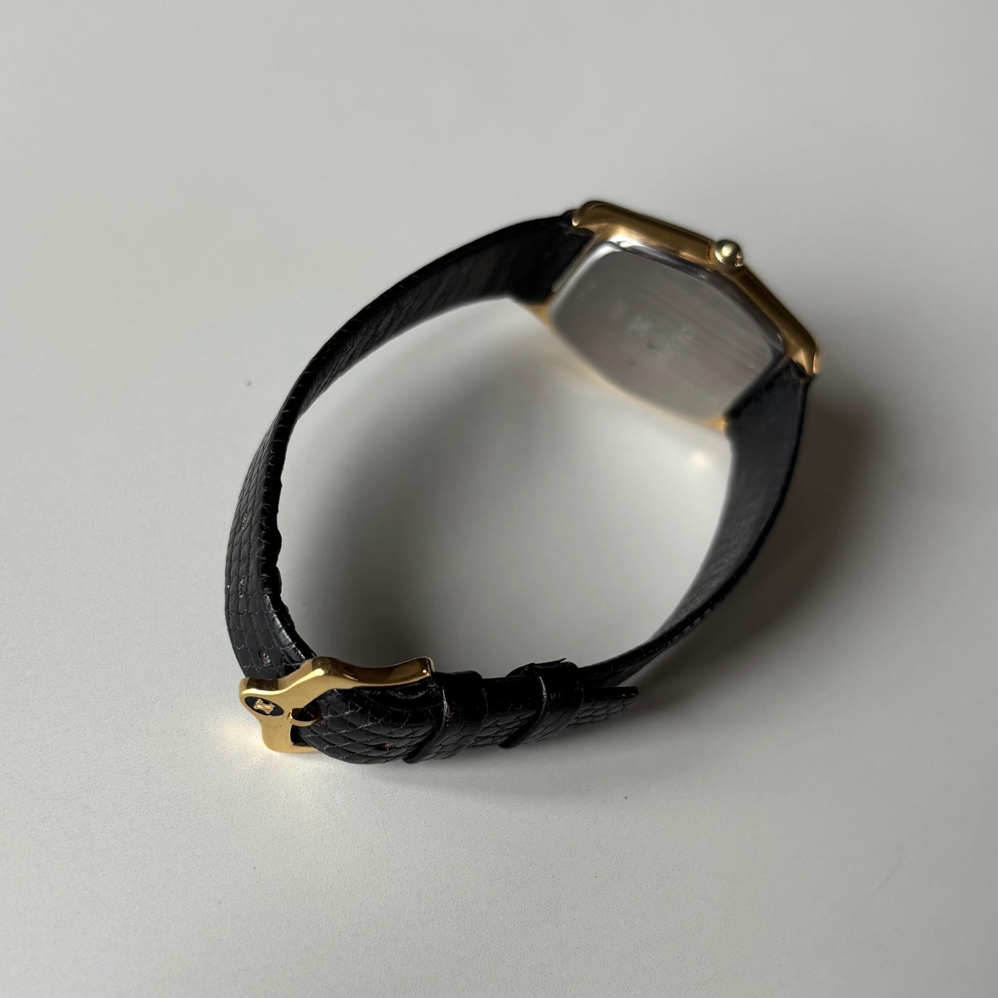 Celine 1980s Black Dial Gold Plated Watch