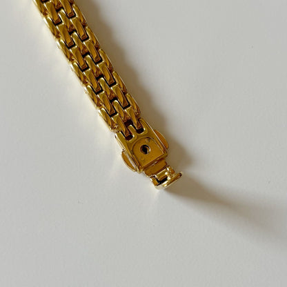 Yves Saint Laurent 1990s Oval Dial Gold Plated Watch