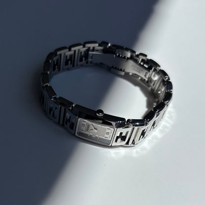 Fendi 1990s Tank Stainless Steel Watch