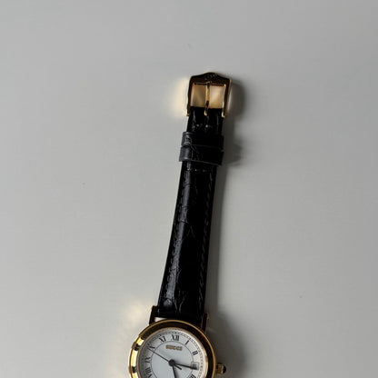 Gucci 1990s Date Round Dial Gold Plated Watch