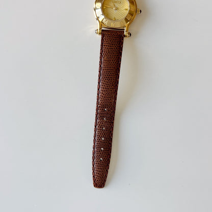 Gucci 1990s Gold Dial Gold Plated Watch