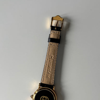 Gucci 1990s Date Round Dial Gold Plated Watch