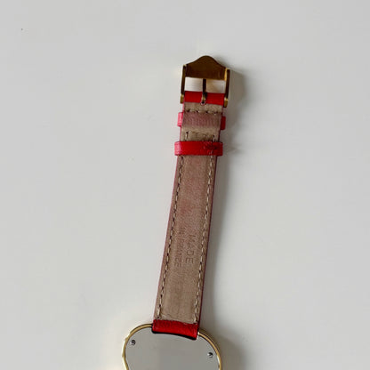 Yves Saint Laurent 1990s Heart Dial Gold Plated Red Watch