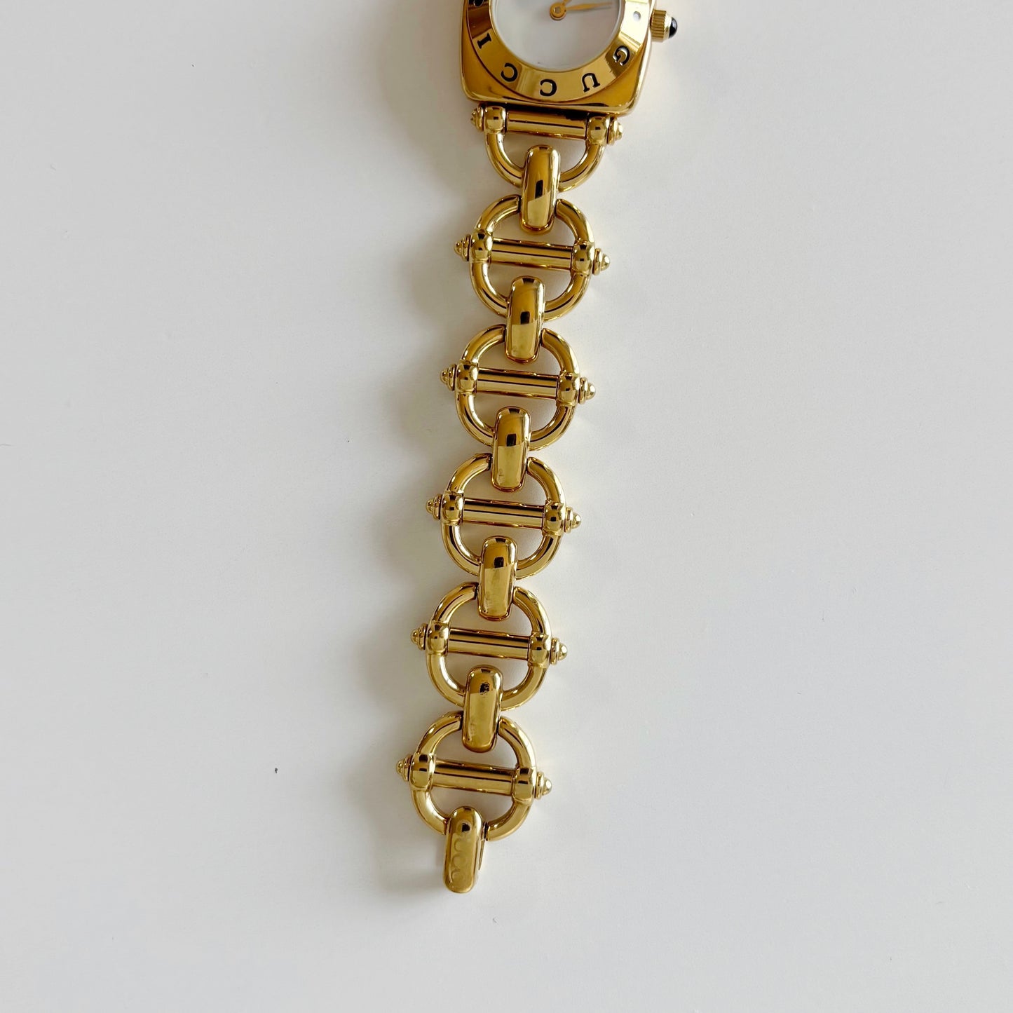 Gucci 1990s Seashell Dial Gold Plated Watch