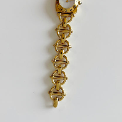 Gucci 1990s Seashell Dial Gold Plated Watch
