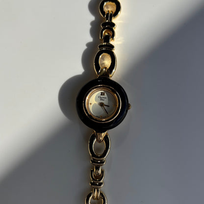 Dior 1990s Interchangeable Bezel Gold Plated Watch