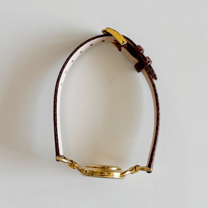 Gucci 1990s Gold Dial Horsebit Gold Plated Watch