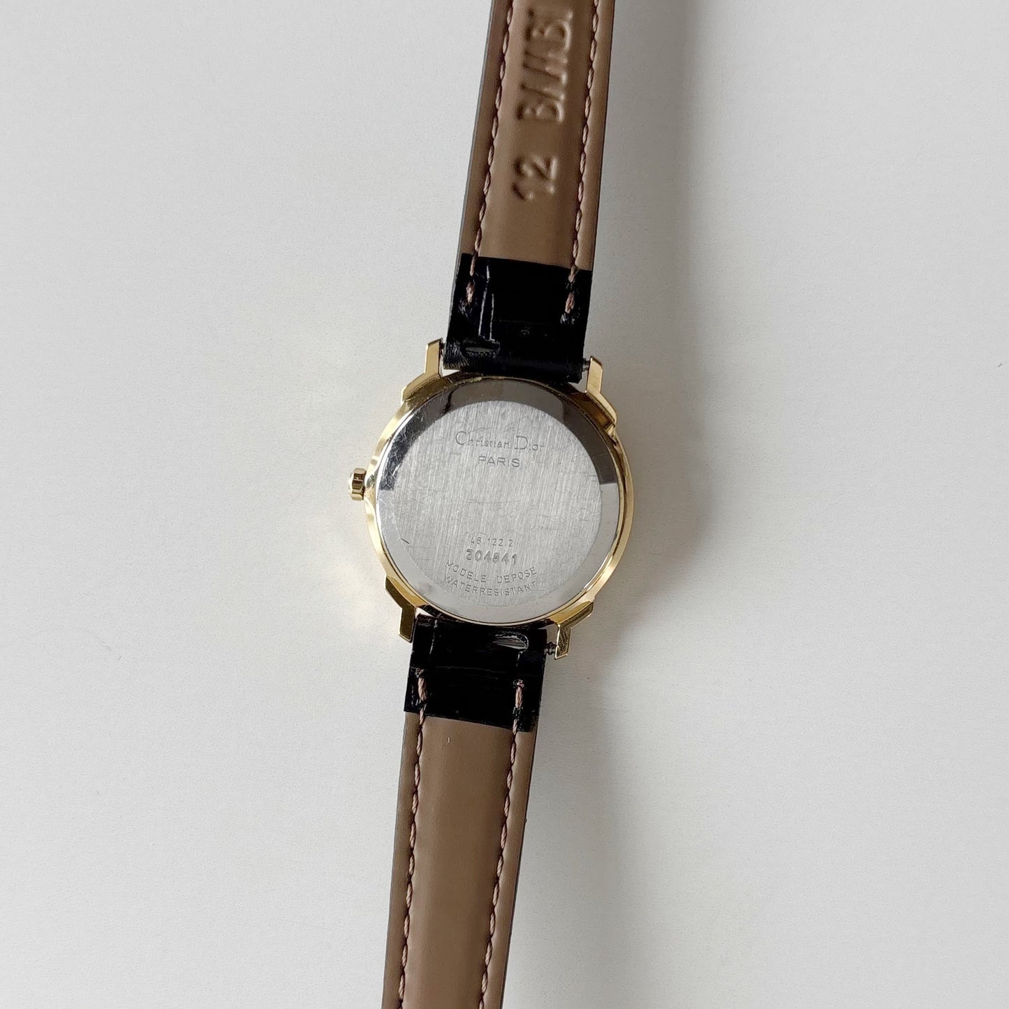 Dior 1990s Date CD Logo Round Dial Gold Plated Watch