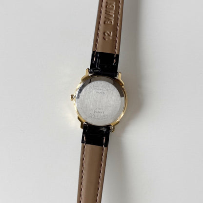 Dior 1990s Date CD Logo Round Dial Gold Plated Watch