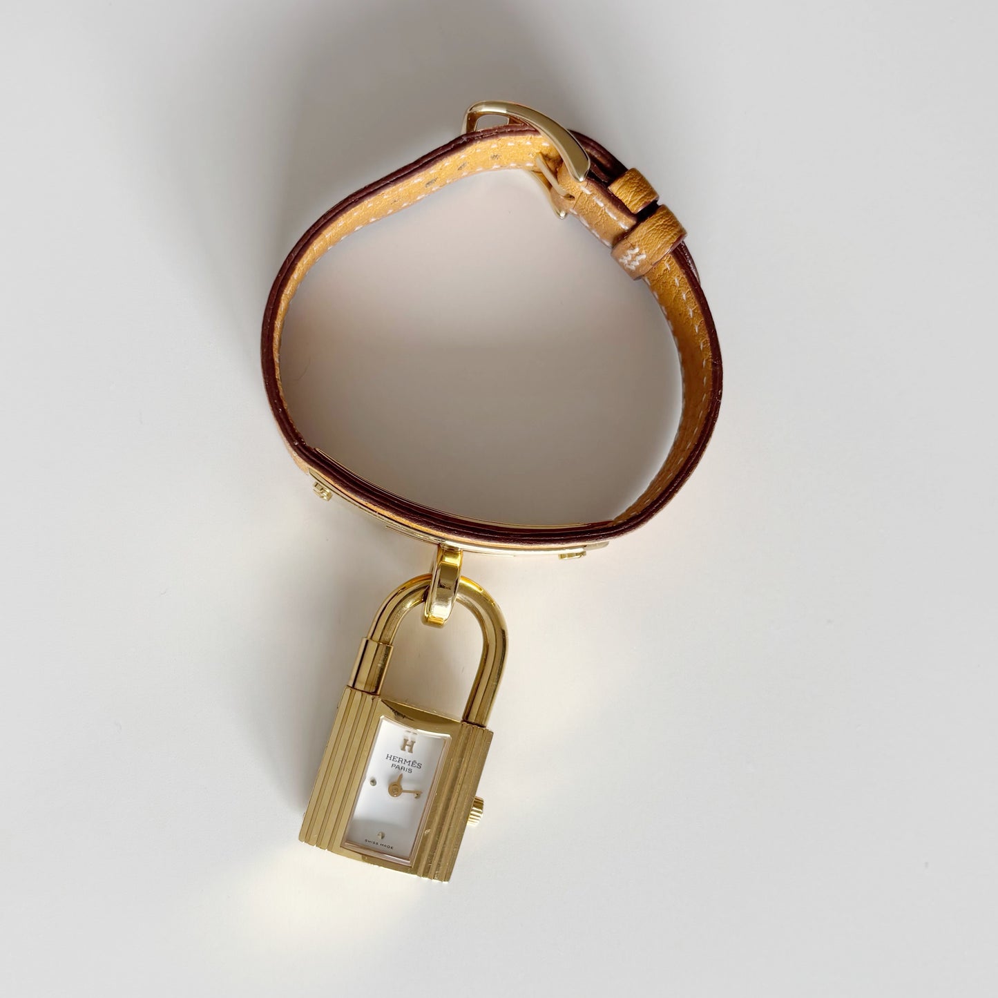 Hermes 1990s Kelly Gold Plated Watch