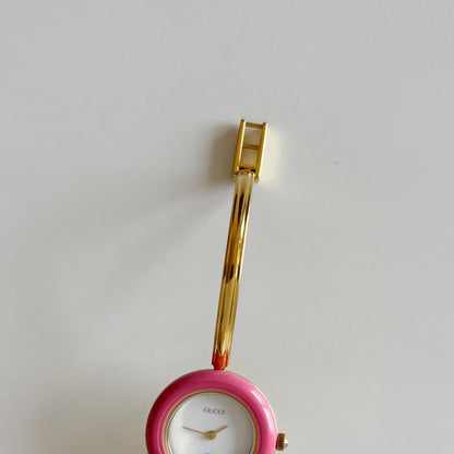 Gucci 1990s Interchangeable Bezel Gold Plated Bangle Watch with 12 bezels, case (Small)