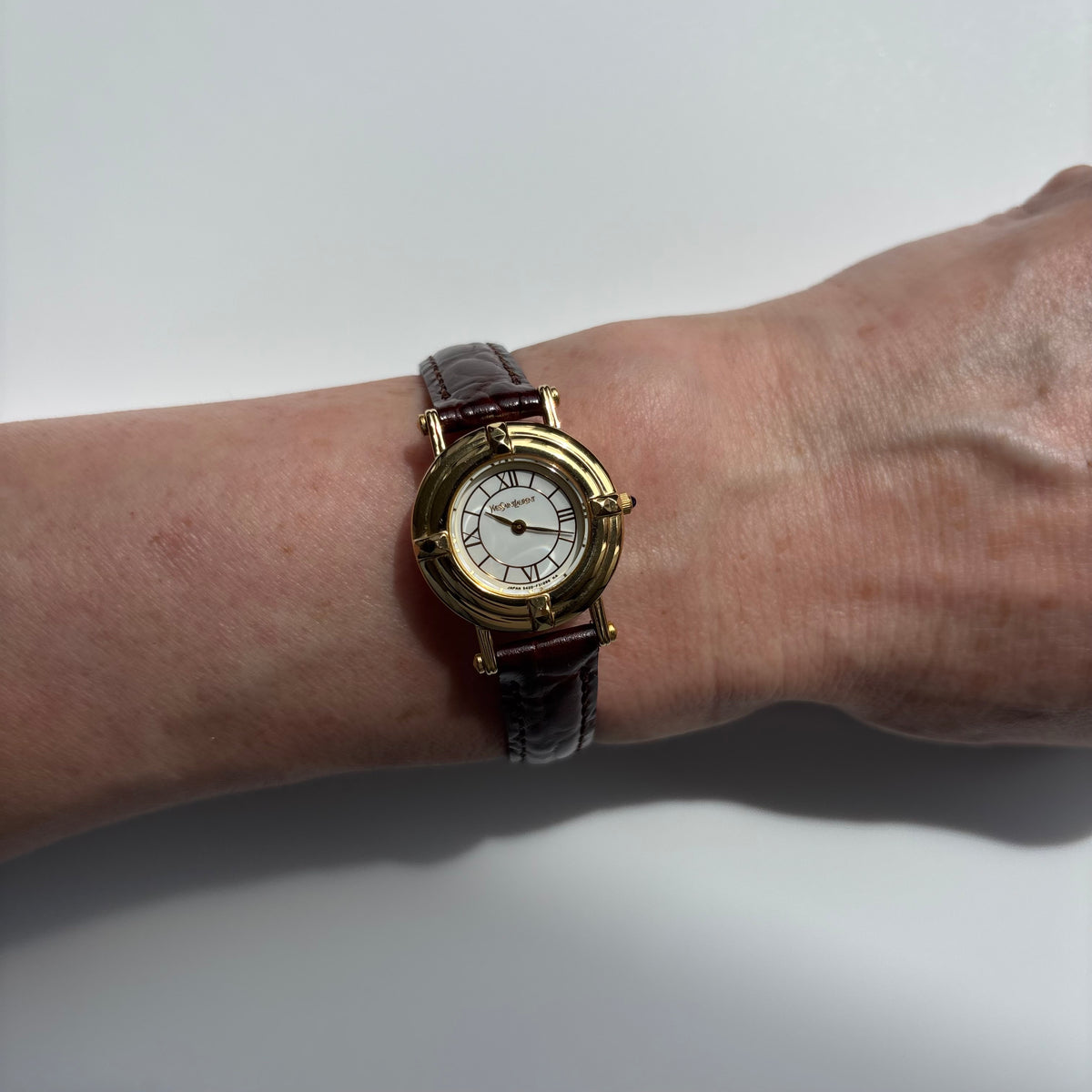 Yves Saint Laurent 1990s Round Dial Gold-Plated Watch
