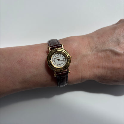Yves Saint Laurent 1990s Round Dial Gold-Plated Watch