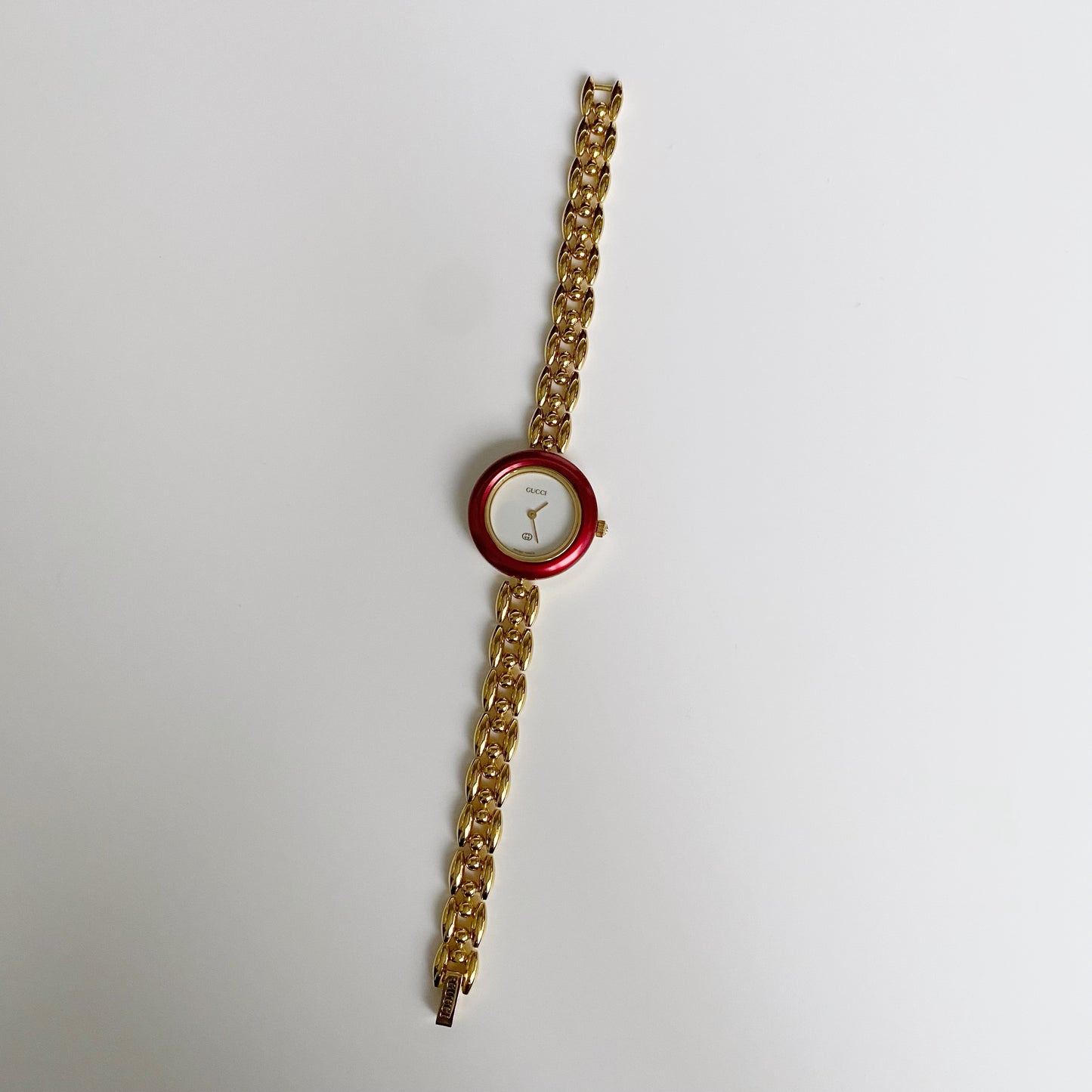 Gucci 1990s Interchangeable Bezel Gold Plated Watch with 6 bezels, case