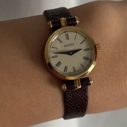 Gucci 1990s Gold Plated Round Watch