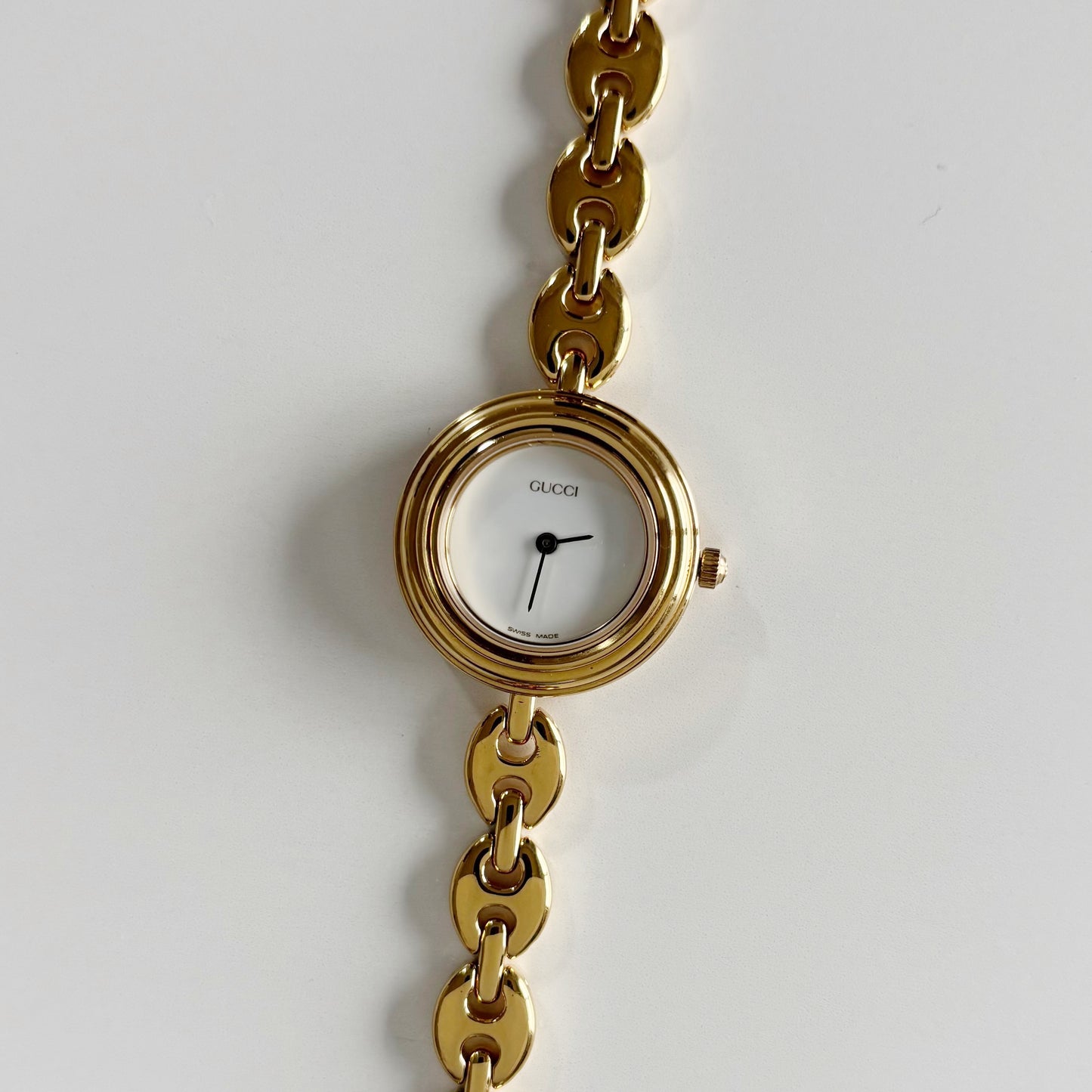 Gucci 1990s Interchangeable Bezel Gold Plated Watch with 6 bezels, case (165mm)