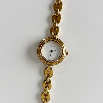 Gucci 1990s Interchangeable Bezel Gold Plated Watch with 6 bezels, case (165mm)