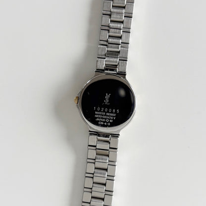 Yves Saint Laurent 1990s Round Dial Two Tone Watch