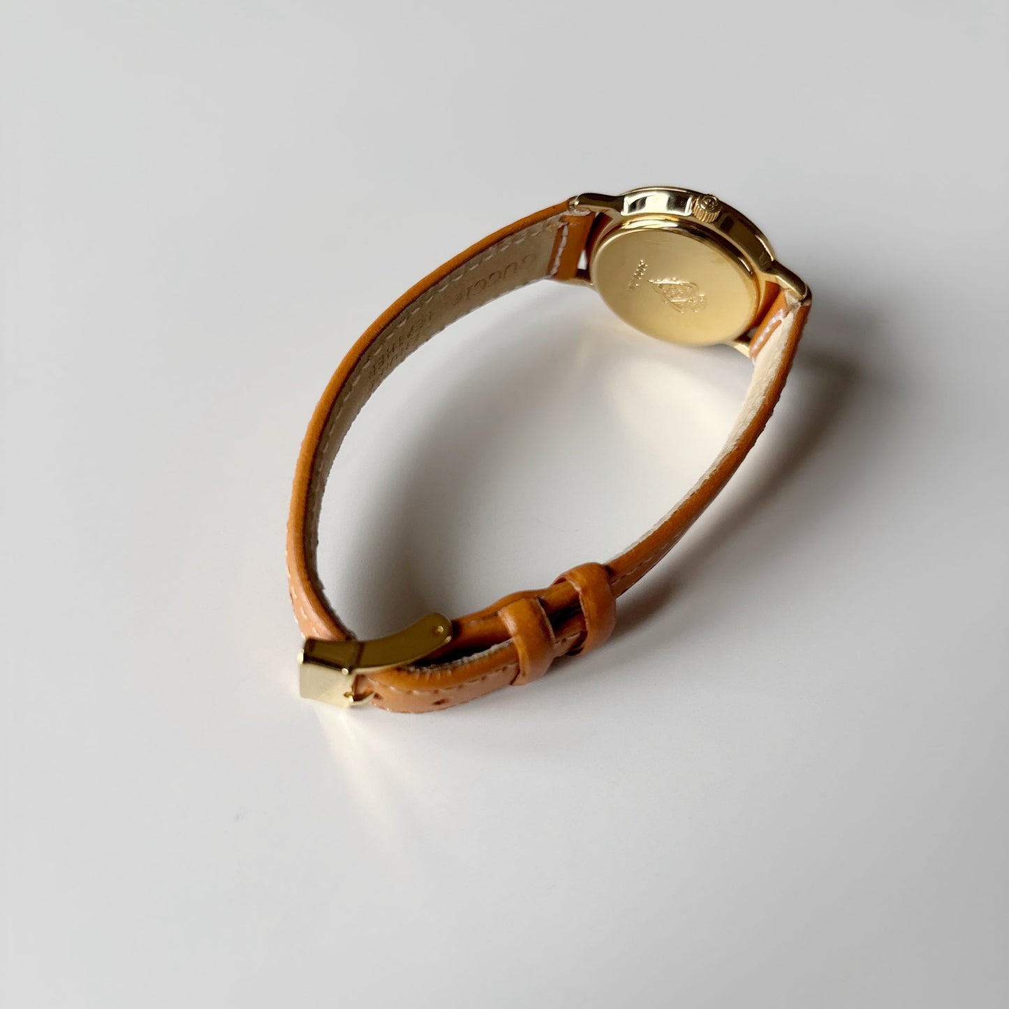Gucci 1990s Sub Second Round Dial Gold Plated Watch