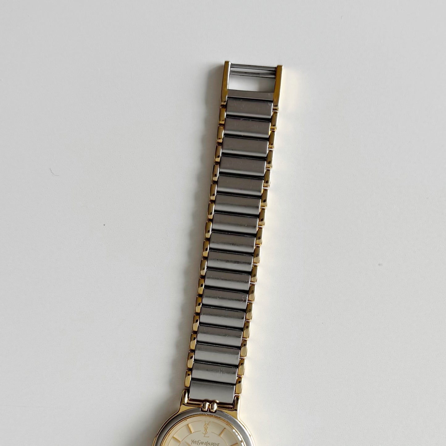 Yves Saint Laurent 1990s Round Dial Two Tone Watch