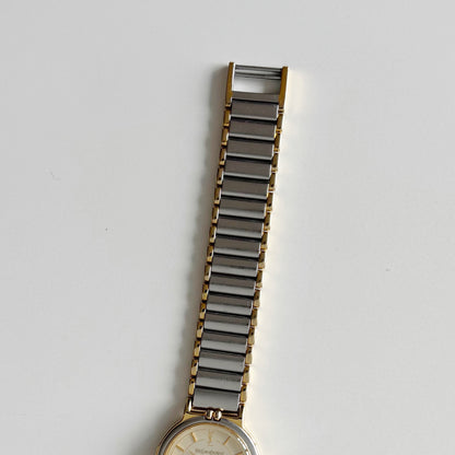 Yves Saint Laurent 1990s Round Dial Two Tone Watch