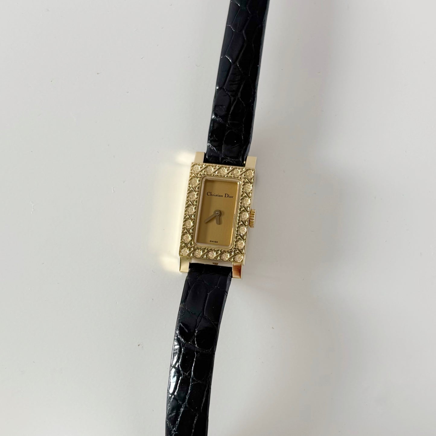 Dior 1990s La Parisienne  18K Solid Gold Case Tank Watch
