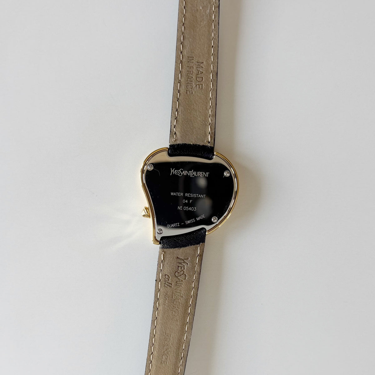 Yves Saint Laurent 1990s Heart Shaped Dial Gold Plated Watch