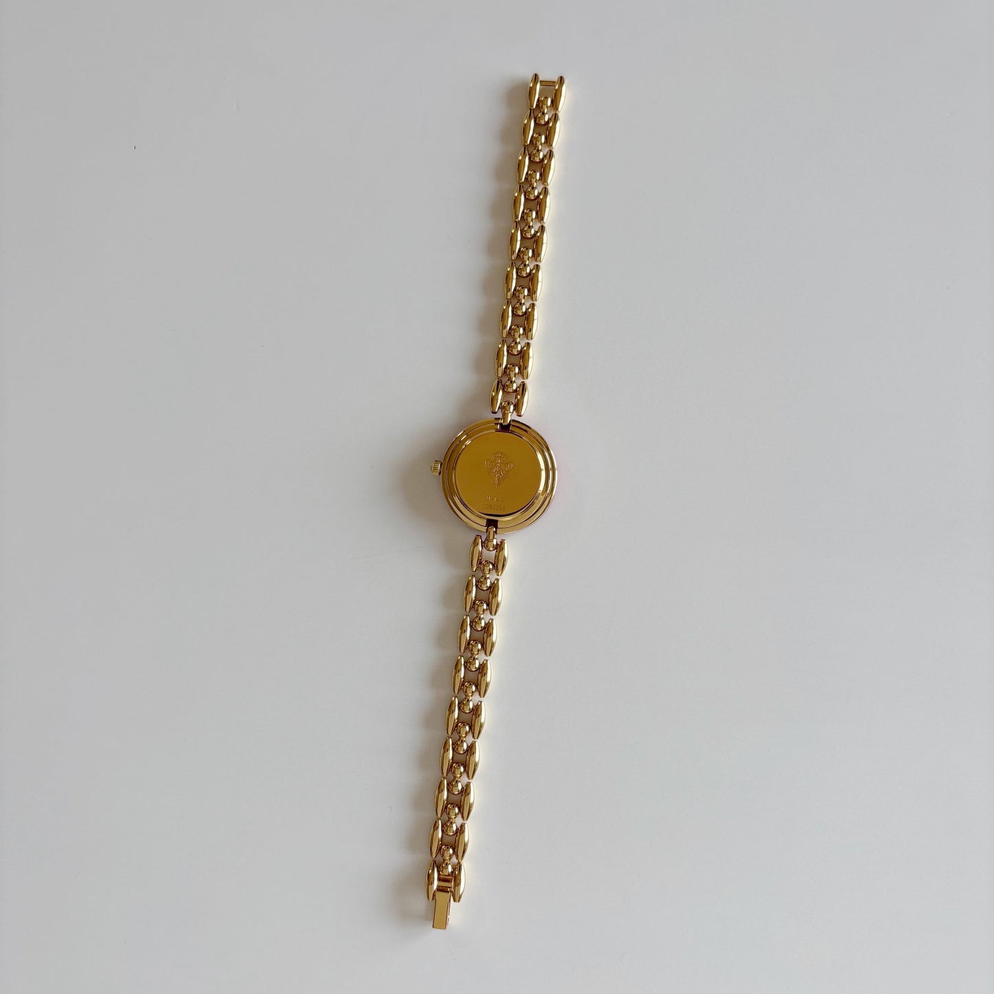 Gucci 1990s Interchangeable Bezel Gold Plated Rice Chain Watch with 6 bezels, case (175mm)