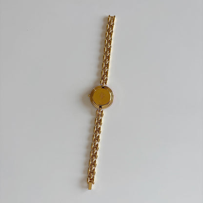 Gucci 1990s Interchangeable Bezel Gold Plated Rice Chain Watch with 6 bezels, case (175mm)