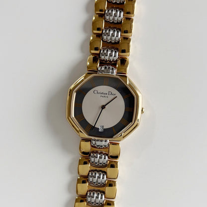 Dior 1990s Octagon Two Tone Watch (Large)