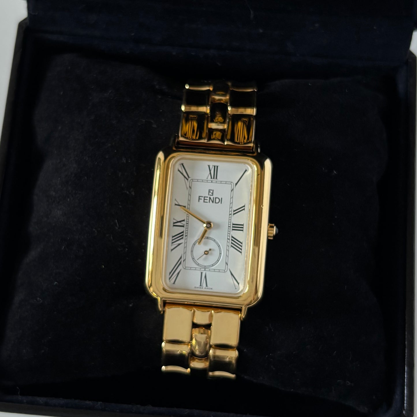Fendi 1990s Tank Gold Plated Watch (Large)
