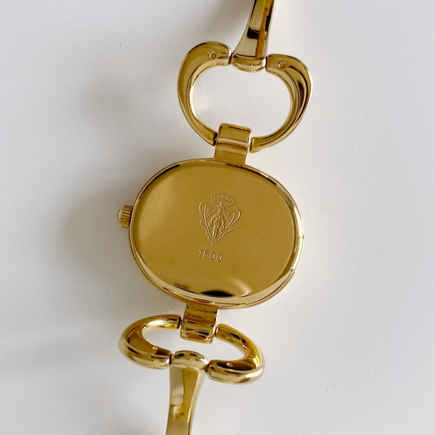 Gucci 1990s Seashell Dial Gold Plated Bangle Watch