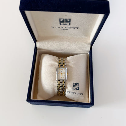Givenchy 1990s Tank Two Tone Watch