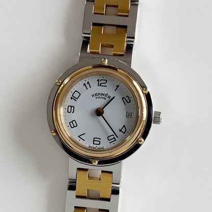 Hermes 1990s Clipper Date Two Tone Watch